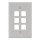 Classic Oversized Faceplate with 6 Ports in Single Gang - White, Single IC107LF6WH Classic Oversized Faceplate with 6 Ports in Single Gang - White, Single IC107LF6WH